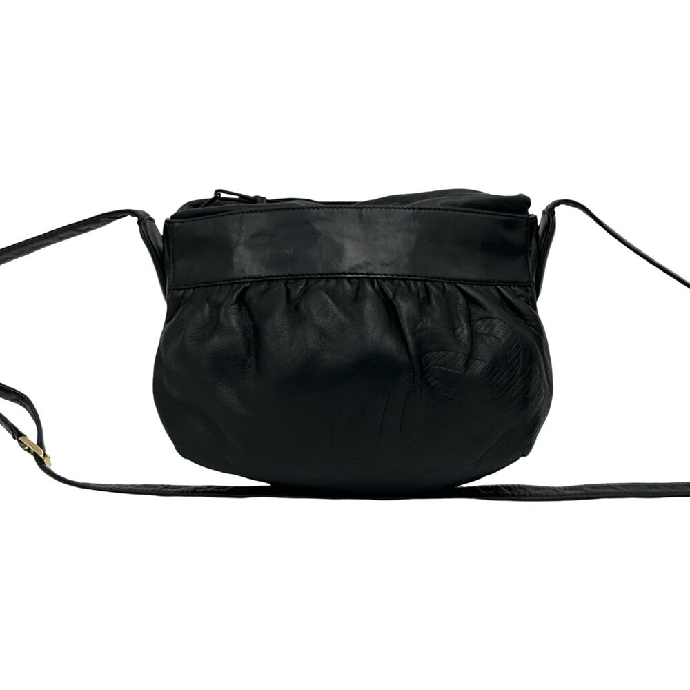 LOEWE Vintage Anagram Logo Nappa Leather Shoulder Bag/Pouch/Sacoche, Black, 0...